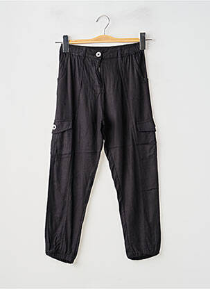 Pantalon cargo tissage popeline taille élastique noir BOBOLI garçon