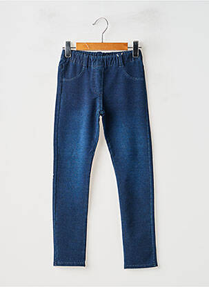 Jegging tissage denim taille élastique bleu BOBOLI fille
