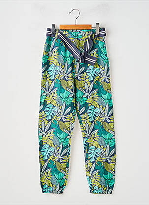 Pantalon droit resserrée sur le bas taille élastique bleu BOBOLI fille