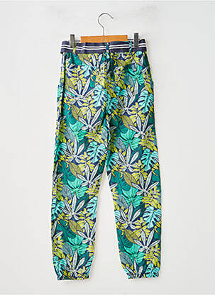 Pantalon droit resserrée sur le bas taille élastique bleu BOBOLI fille