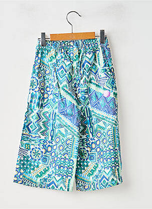Pantalon large tissage popeline taille élastique vert MAYORAL fille