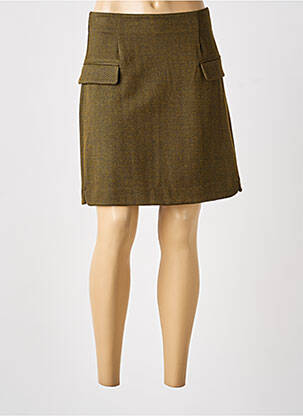 Jupe courte fermeture zippée au dos vert ICHI femme