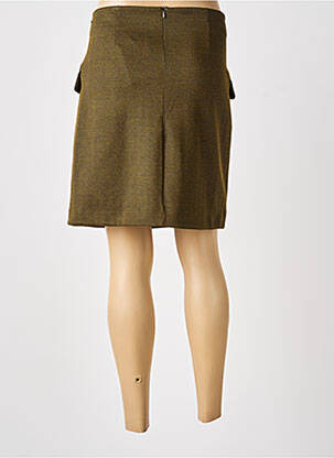 Jupe courte fermeture zippée au dos vert ICHI femme
