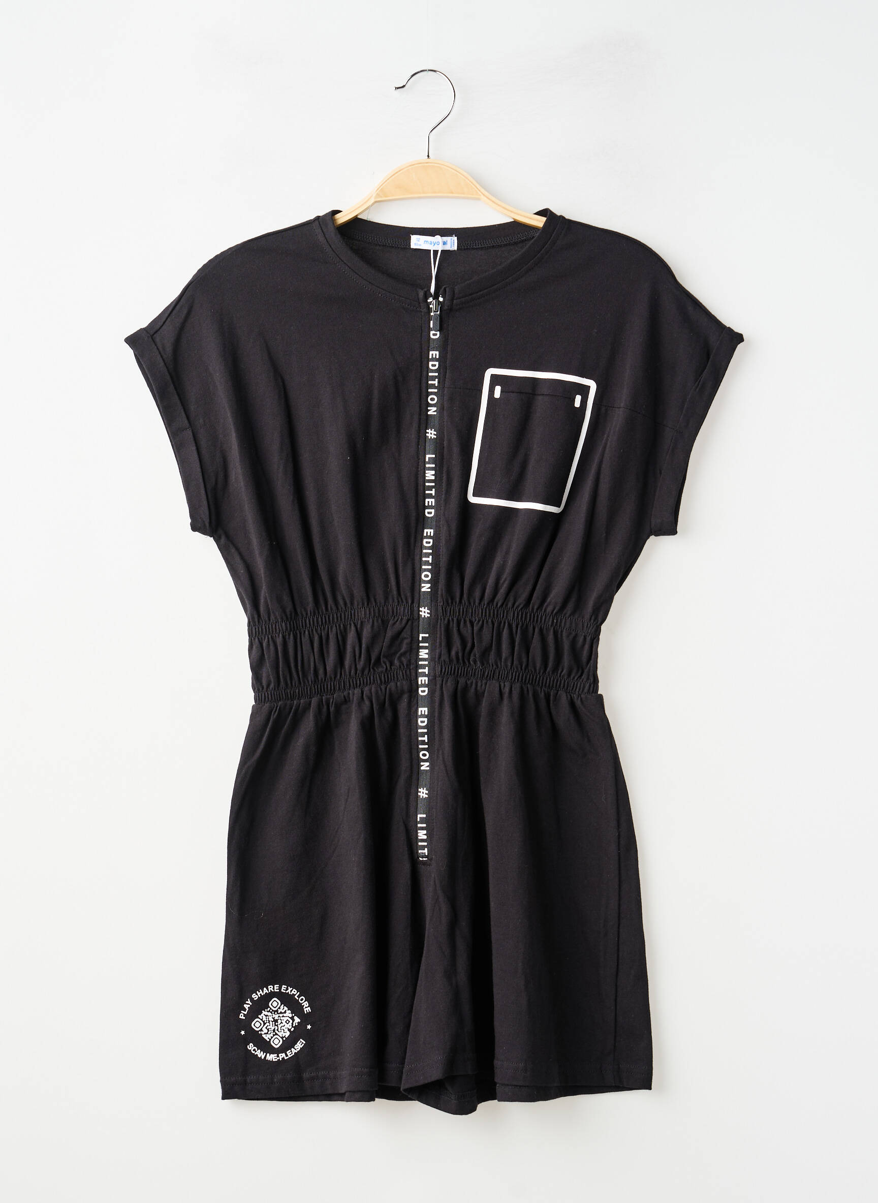 Combishort coupe cintrée manches courtes noir MAYORAL fille