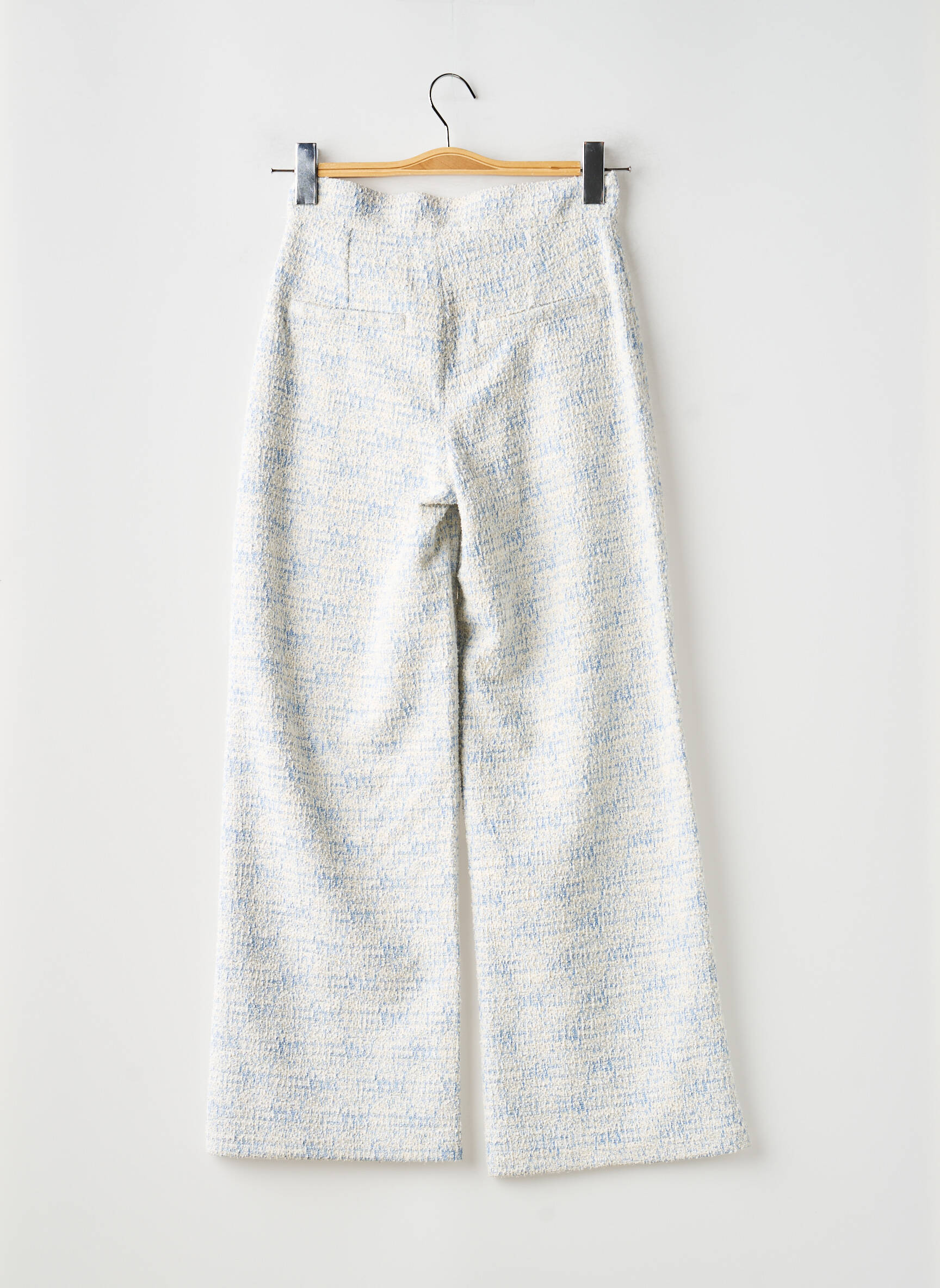 Pantalon large fermeture zippée sous rabat boutonné taille haute bleu GARCIA femme