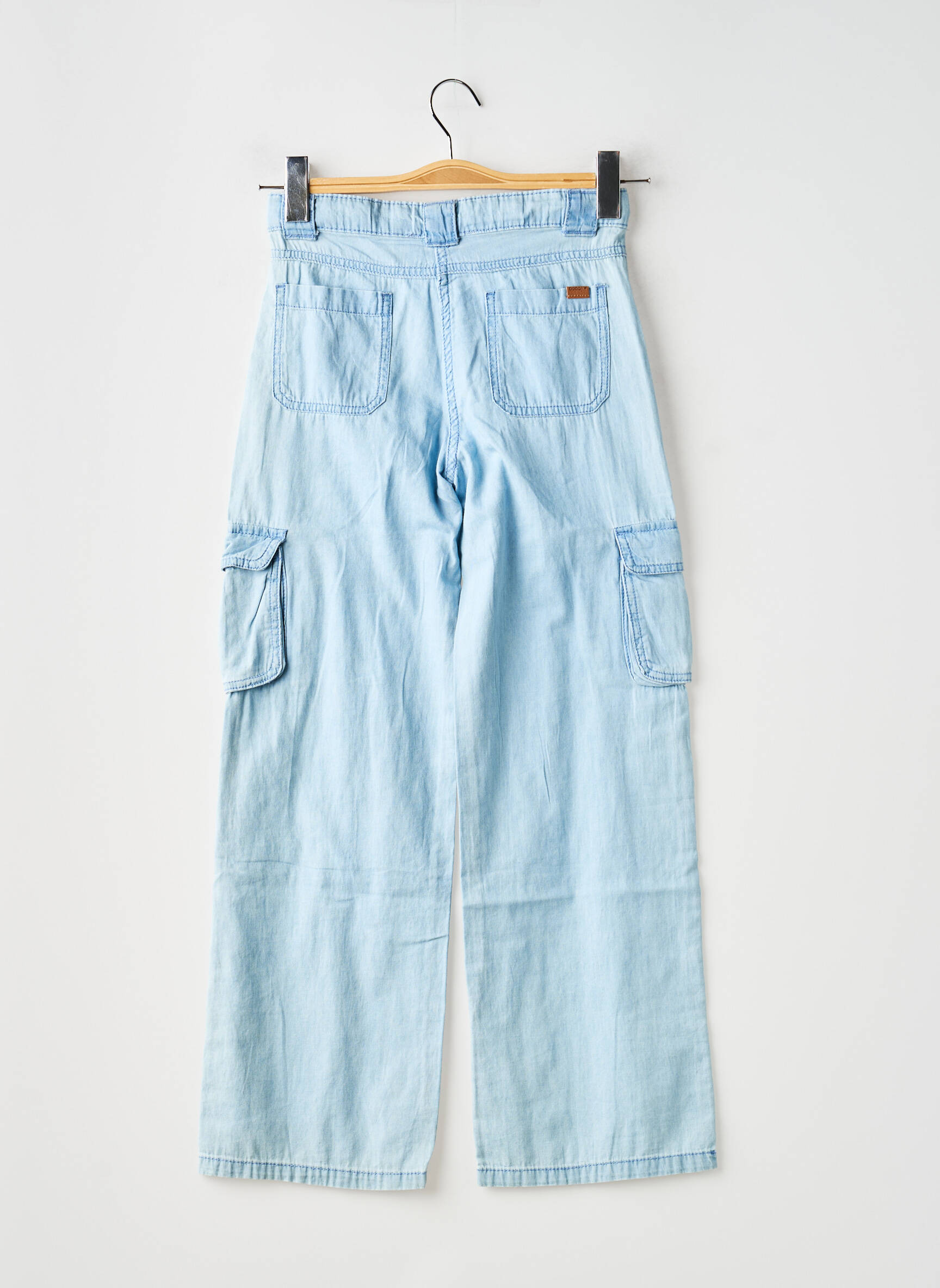 Pantalon cargo coupe droite taille ajustable bleu BOBOLI fille