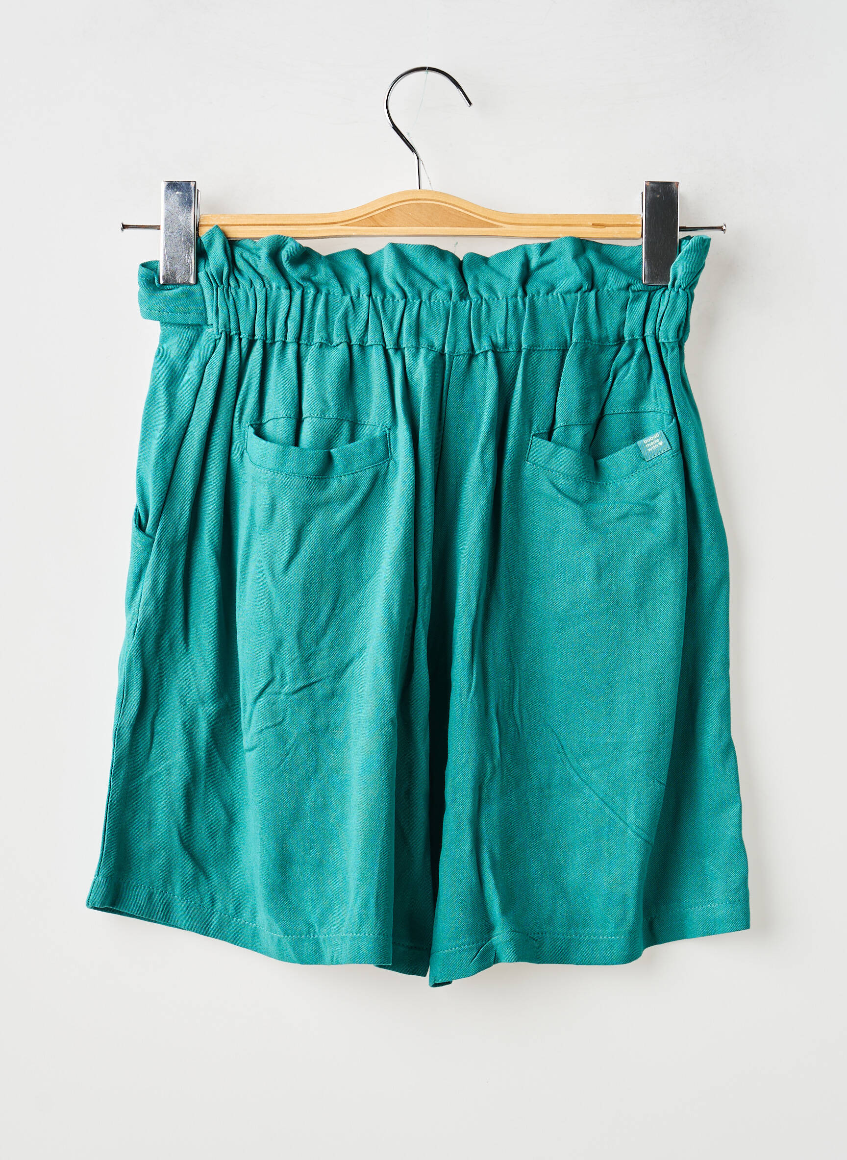 Short taille haute taille élastique vert BOBOLI fille