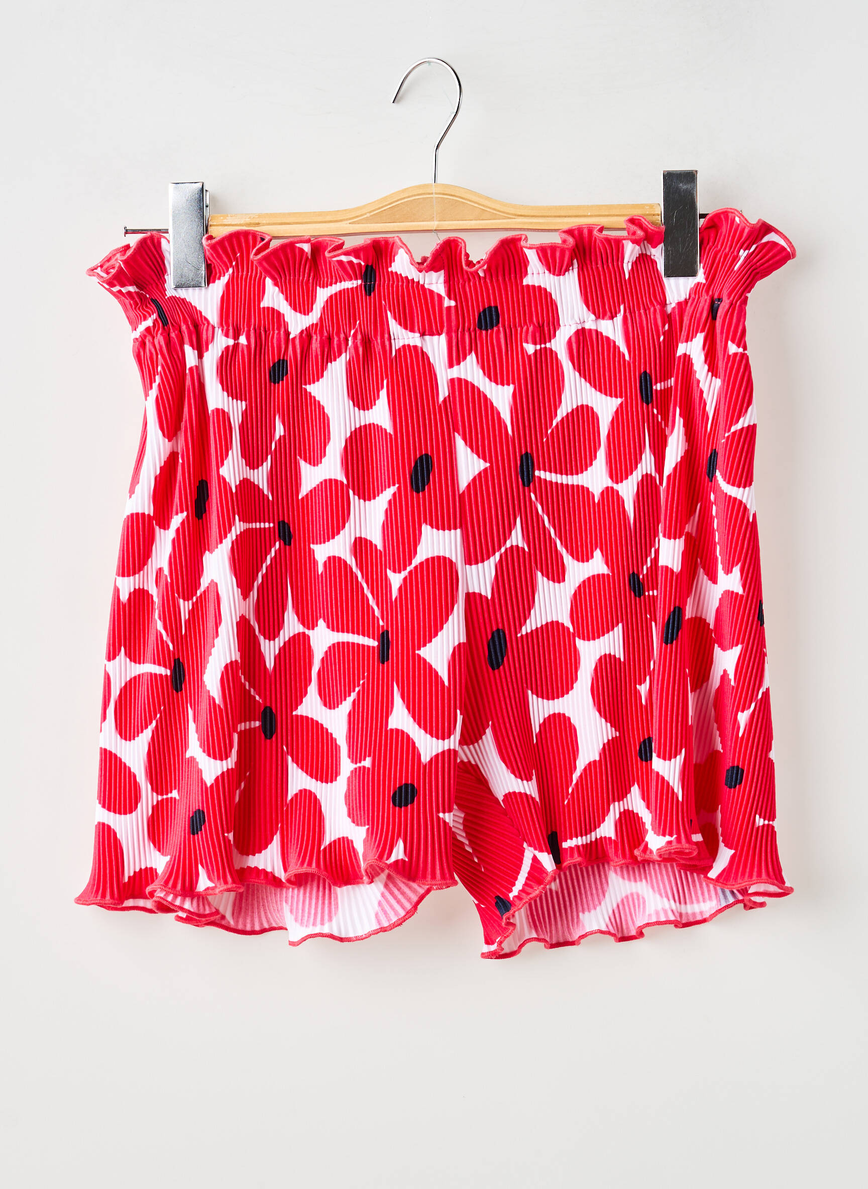 Short taille haute taille élastique rouge BOBOLI fille