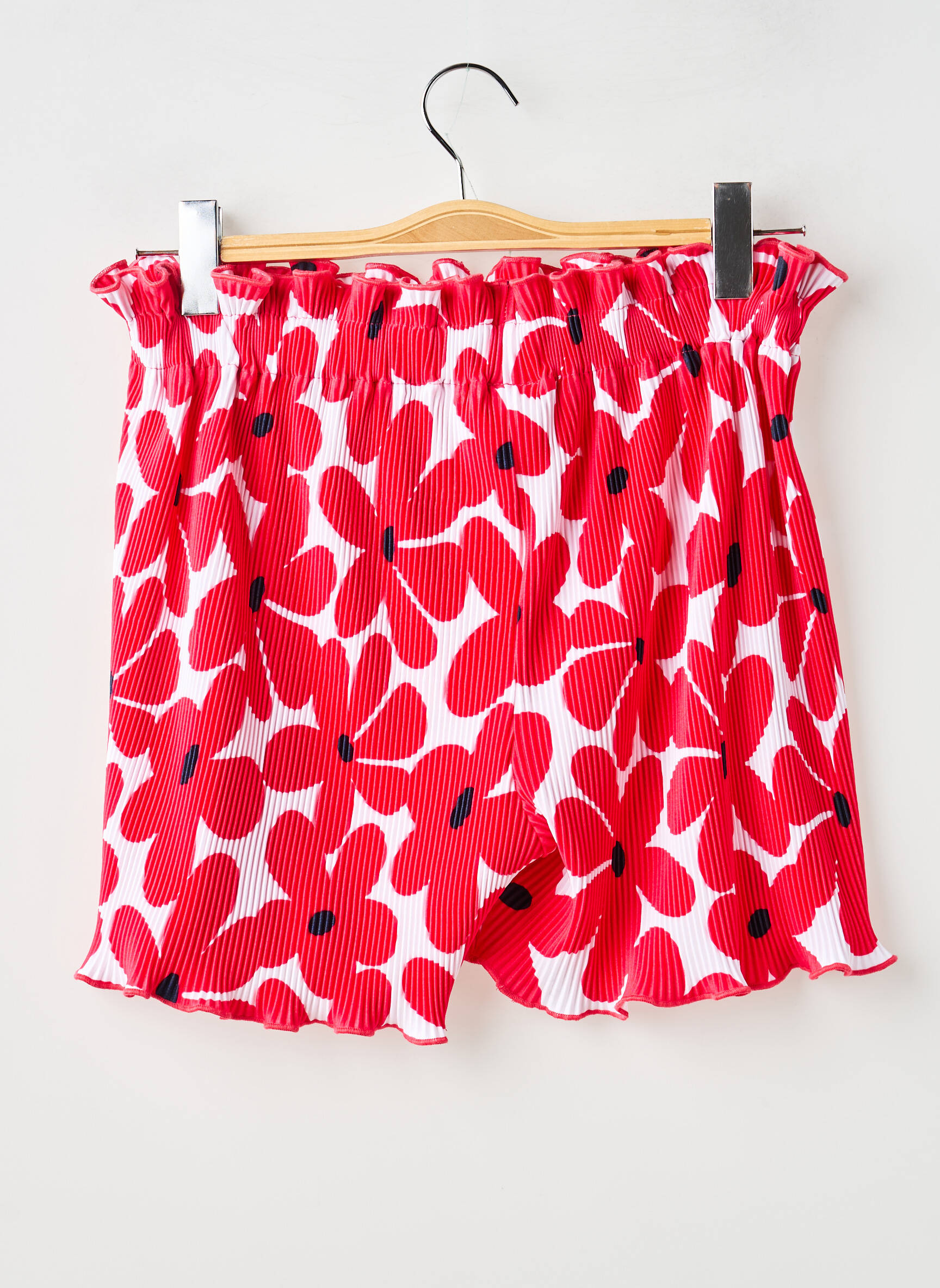 Short taille haute taille élastique rouge BOBOLI fille