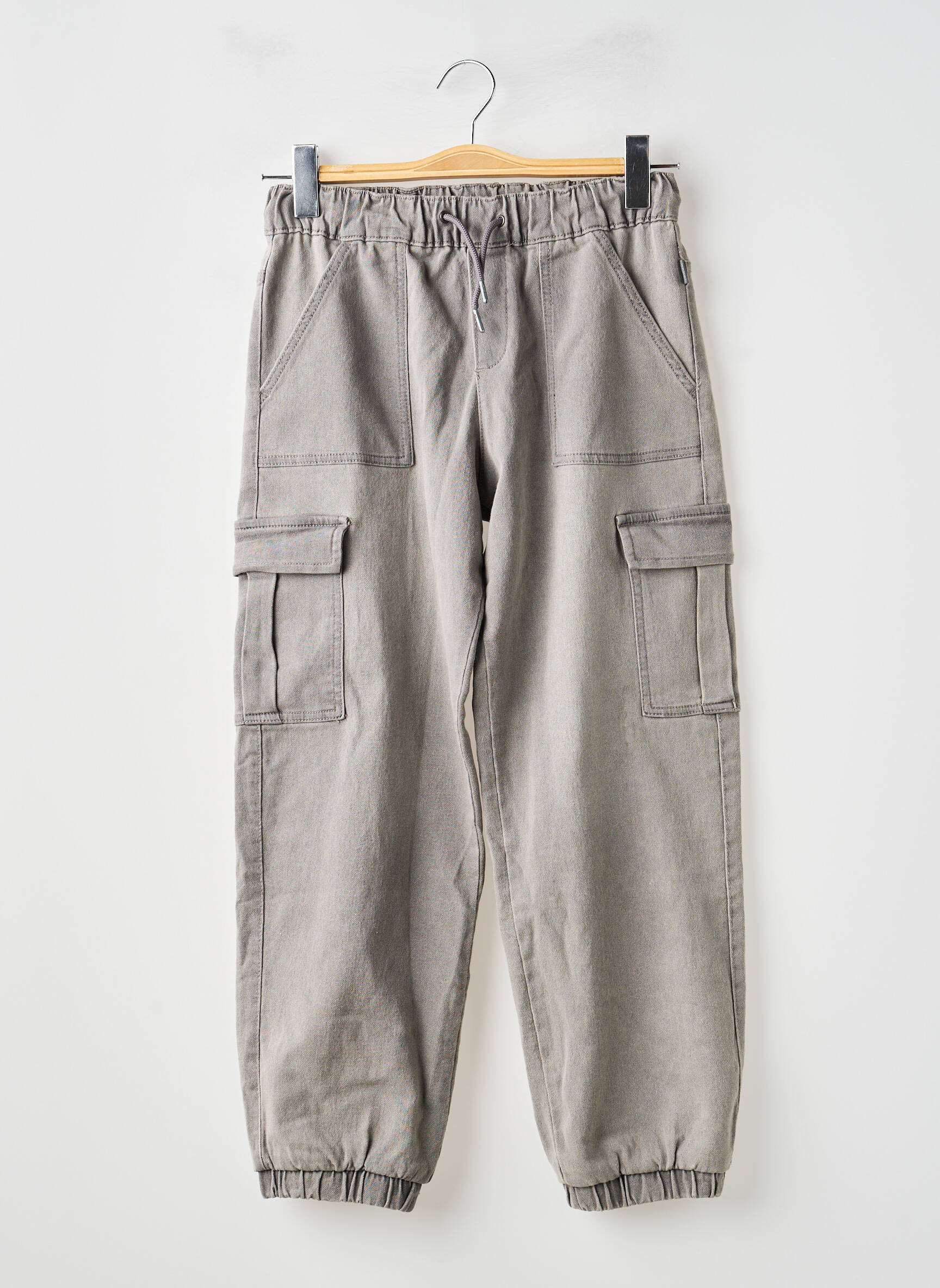 Pantalon cargo resserrée sur le bas taille élastique gris BOBOLI fille