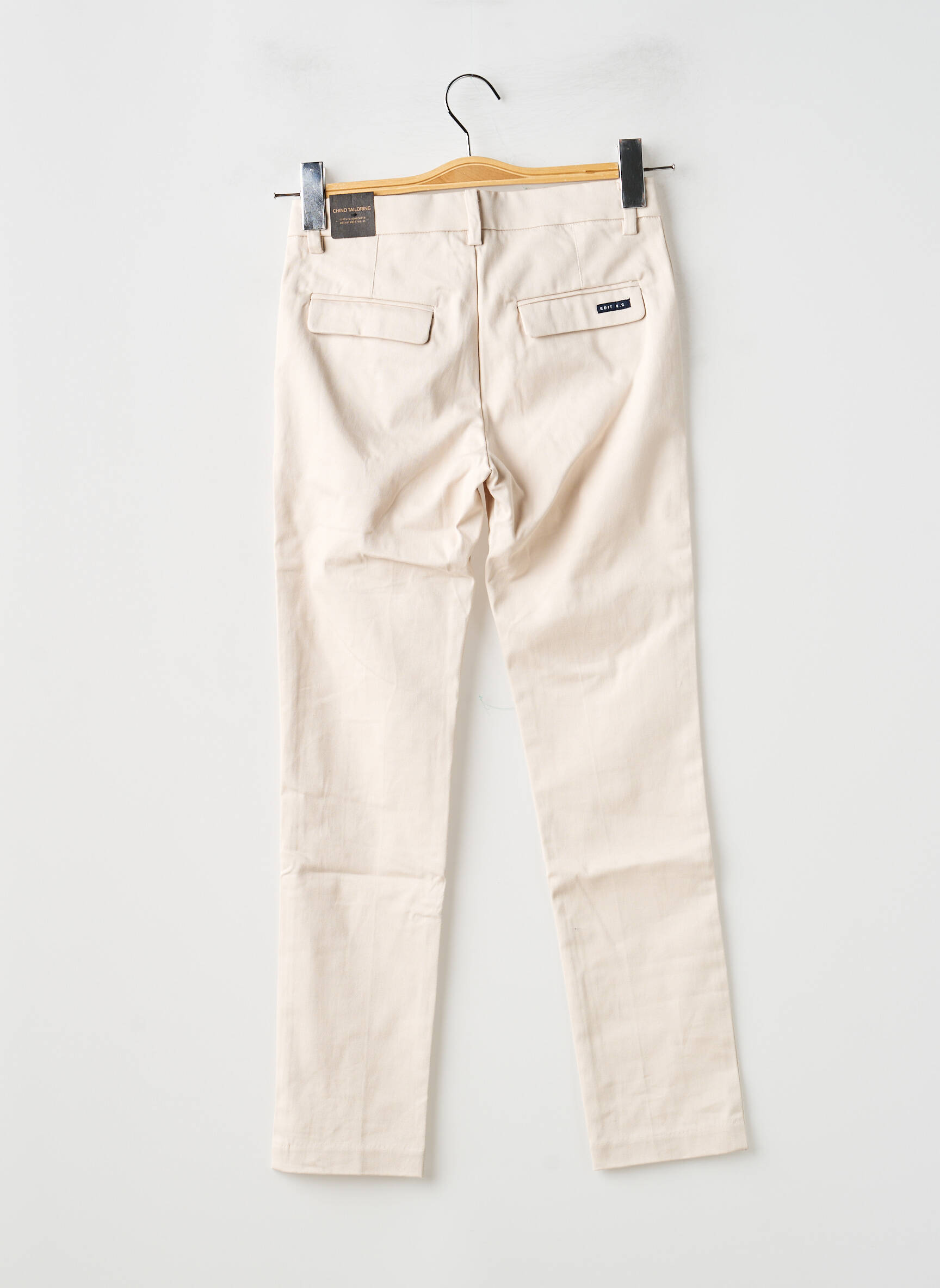 Pantalon chino tissage popeline taille ajustable beige NUKUTAVAKE garçon