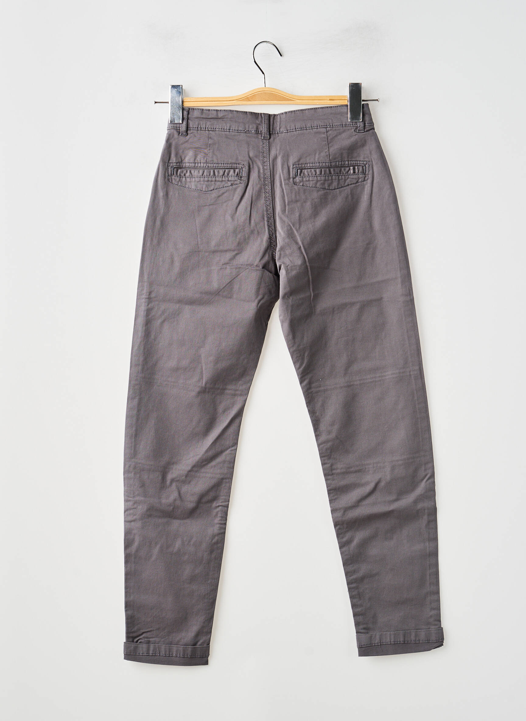 Pantalon slim tissage popeline taille ajustable gris BOBOLI garçon