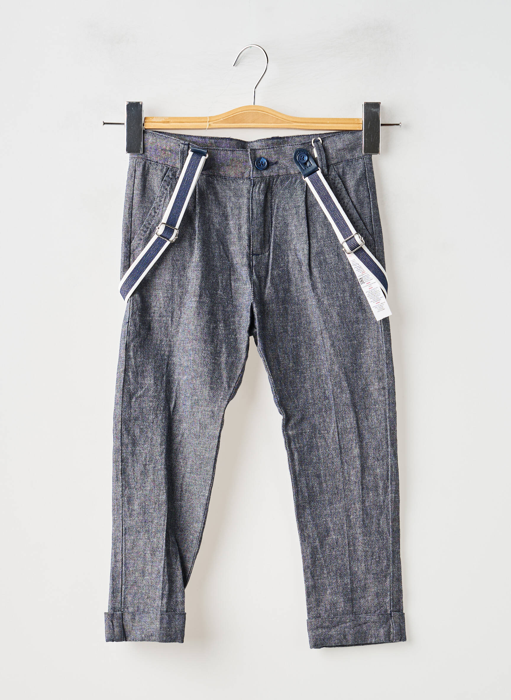 Pantalon chino taille normale taille ajustable bleu BOBOLI garçon