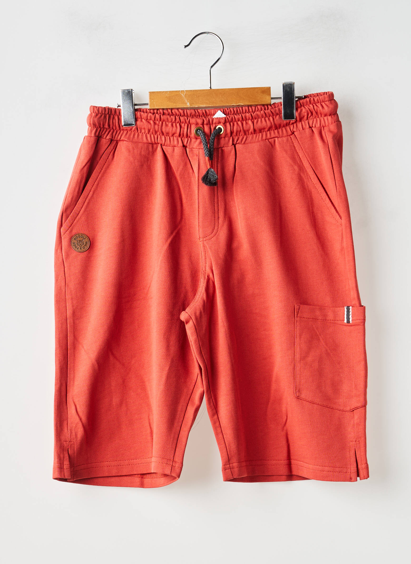 Bermuda fermeture liens à nouer taille élastique orange BOBOLI garçon