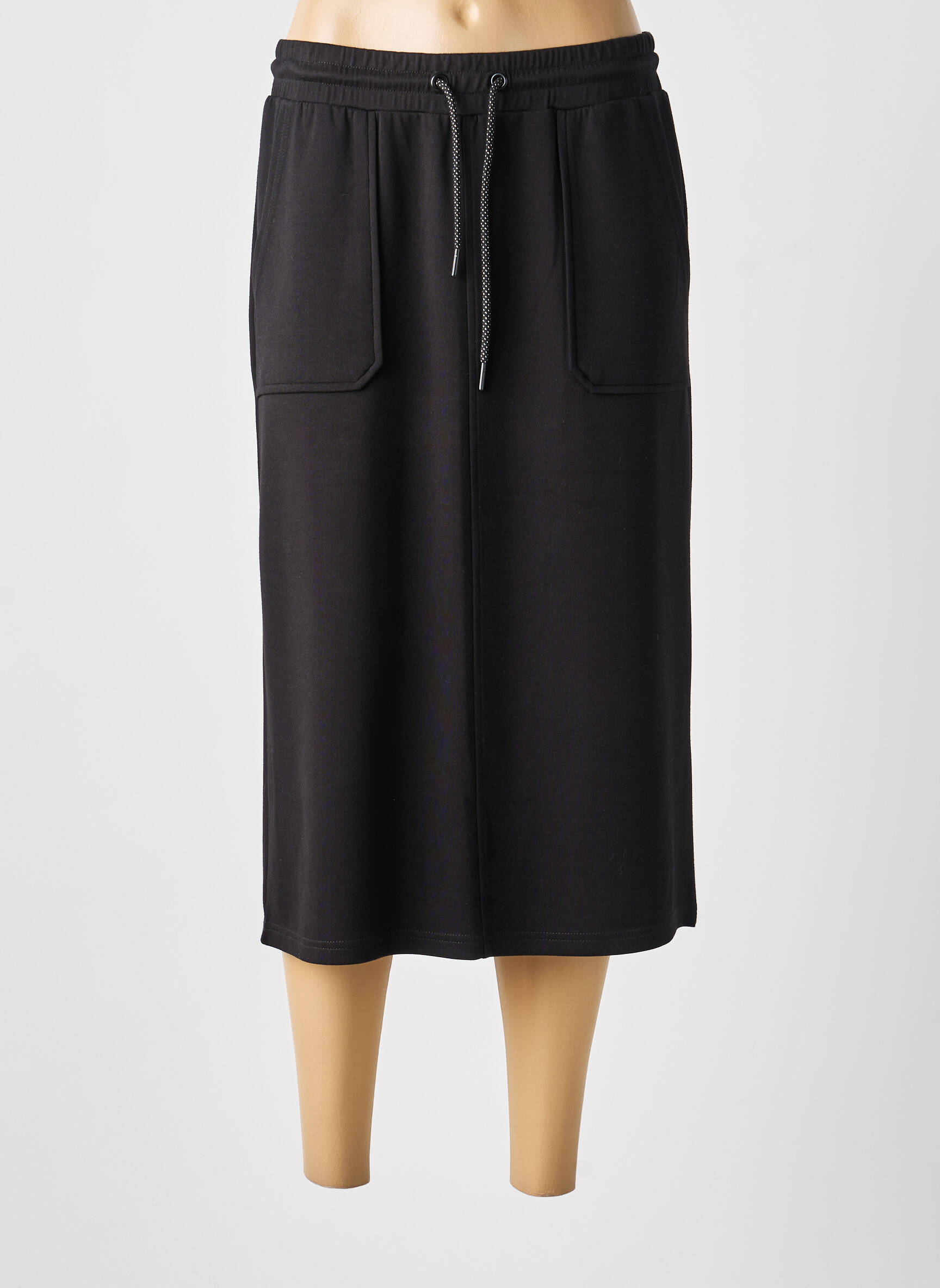 Jupe mi-longue stretch noir BROADWAY femme