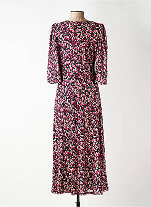 Robe longue imprimé fantaisie manches 3/4 rose GARCIA femme