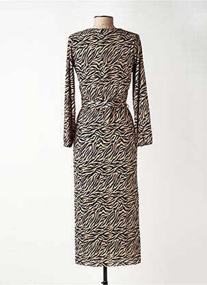 Robe longue manches longues manches longues marron GARCIA femme