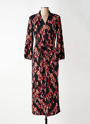Robe longue imprimé fantaisie manches 3/4 rouge GARCIA femme