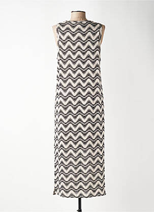 Robe longue imprimé fantaisie sans manche marron GARCIA femme