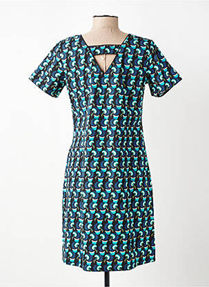 Robe courte manches courtes manches courtes vert COTON DU MONDE femme