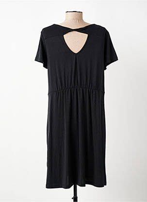 Robe mi-longue coupe fluide manches courtes noir ÉTYMOLOGIE femme