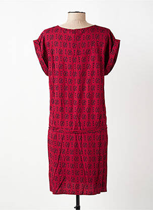 Robe courte manches courtes manches courtes rouge COTON DU MONDE femme