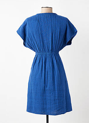 Robe courte manches courtes manches courtes bleu C'EST BEAU LA VIE femme