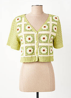 Gilet manches courtes coupe cintrée vert ROSA FASHION femme