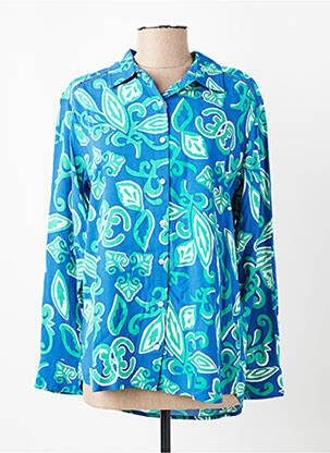 Chemisier imprimé fleurs manches longues bleu ÉTYMOLOGIE femme