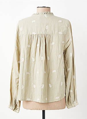 Chemisier tissage crêpe manches longues beige C'EST BEAU LA VIE femme