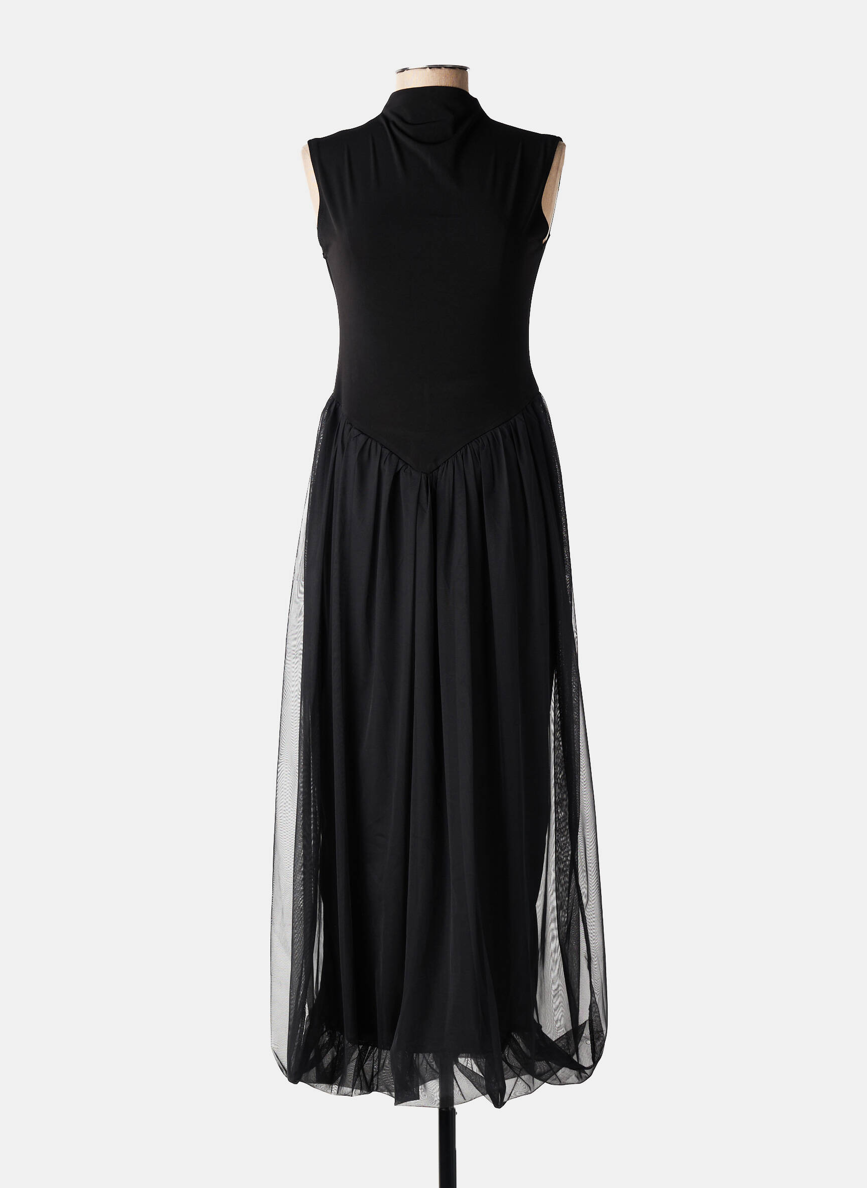 Robe longue sans manche sans manche noir J&H FASHION femme