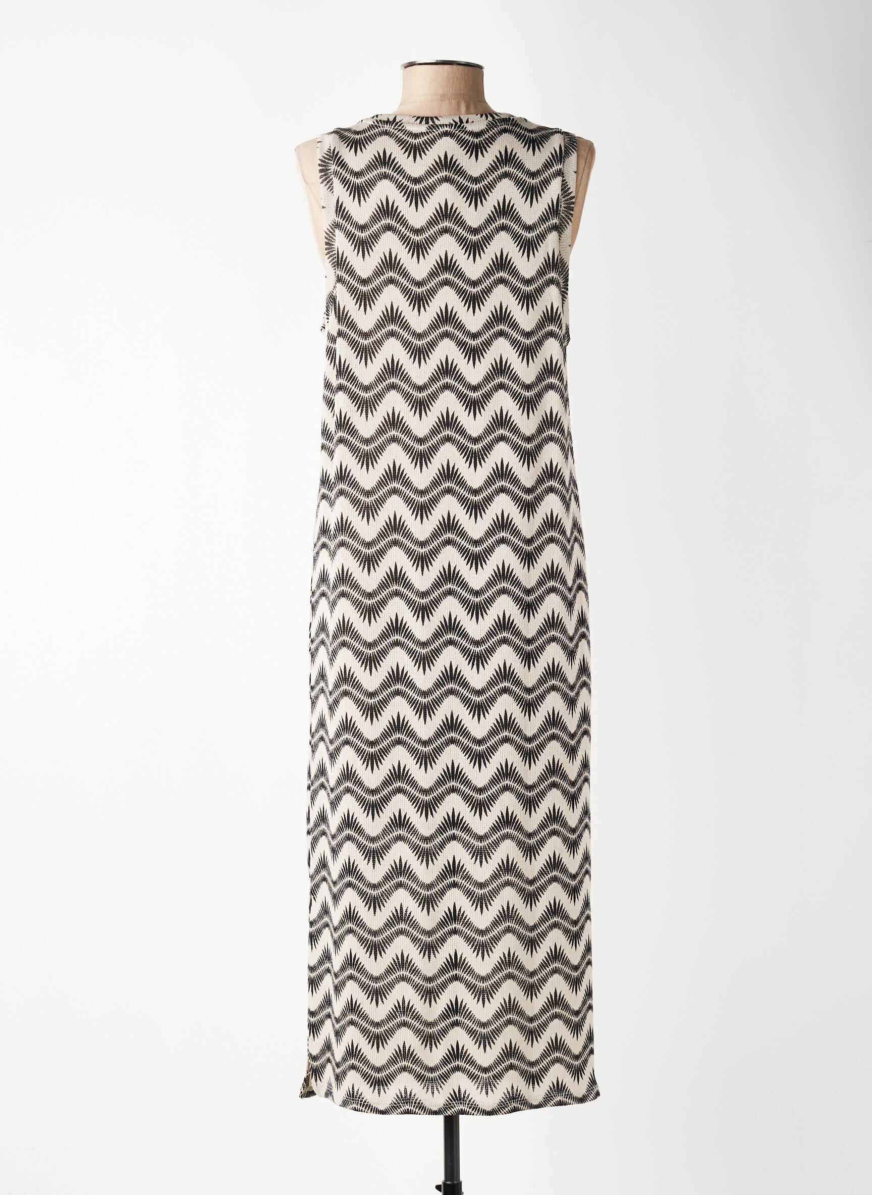 Robe longue imprimé fantaisie sans manche marron GARCIA femme