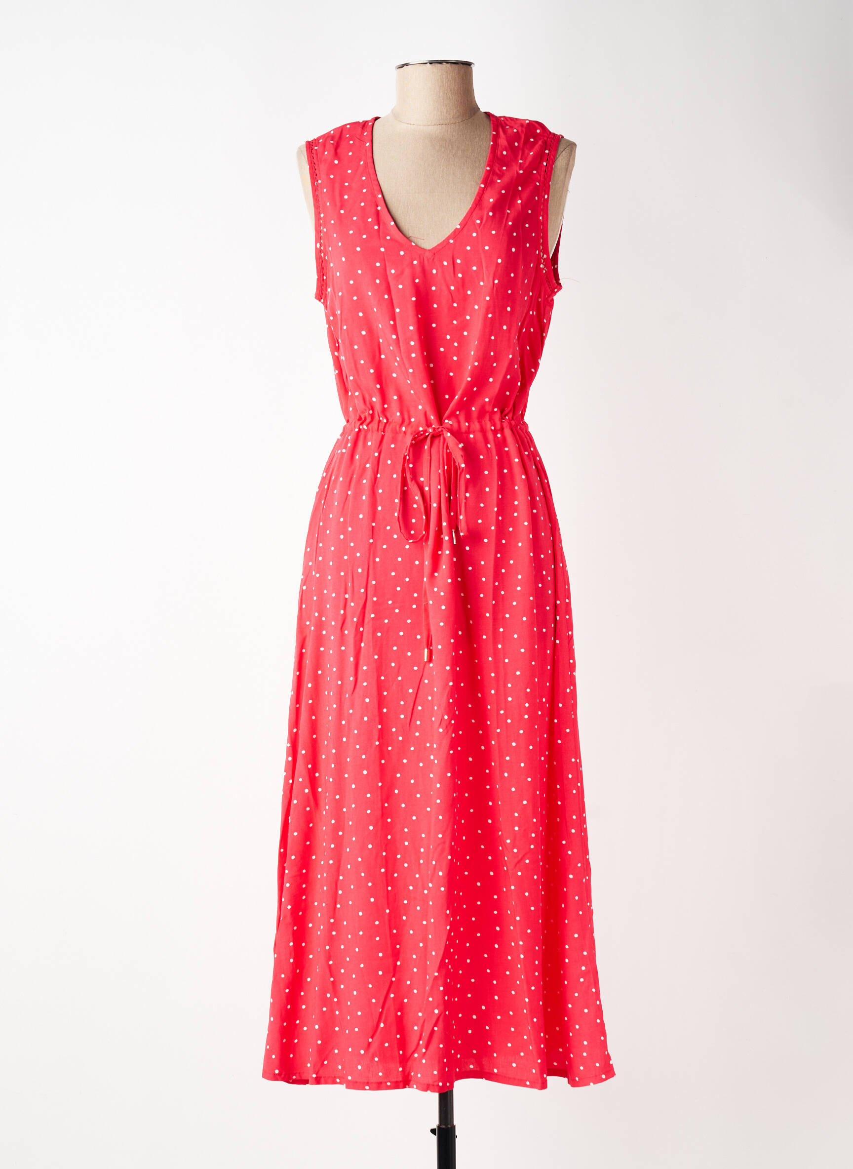 Robe longue sans manche sans manche rouge ÉTYMOLOGIE femme