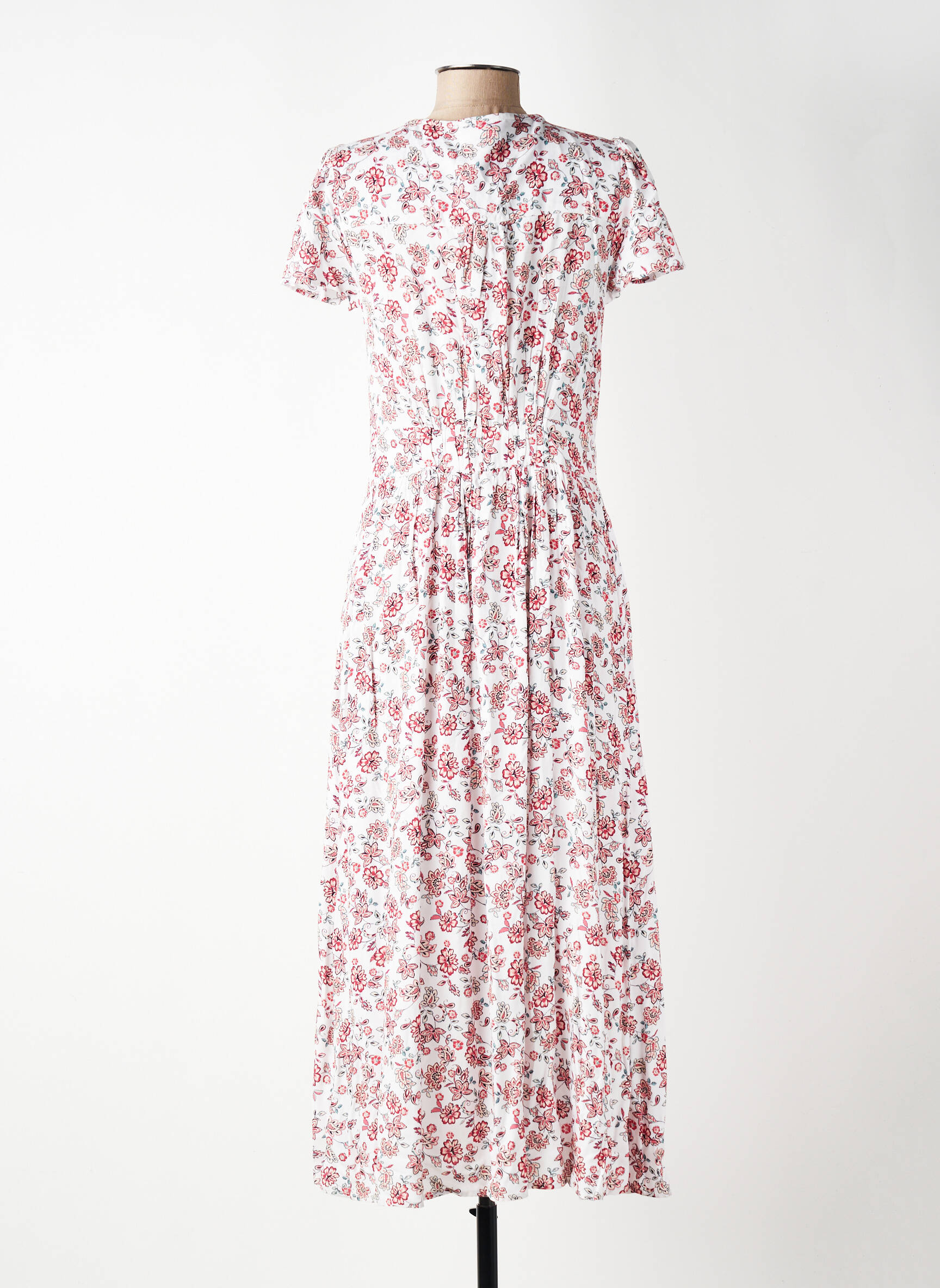 Robe longue manches courtes manches courtes rouge C'EST BEAU LA VIE femme