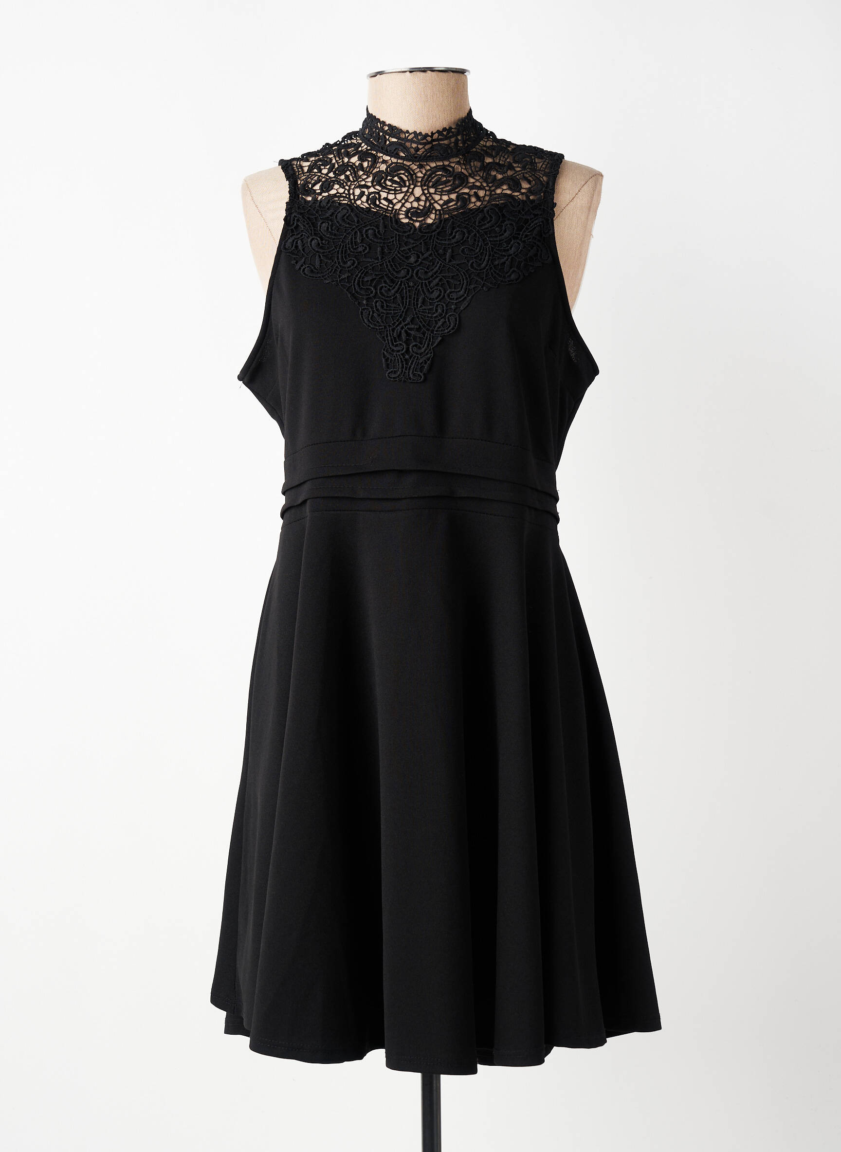 Robe mi-longue sans manche sans manche noir JOLIFLY & JUSTINE Y femme