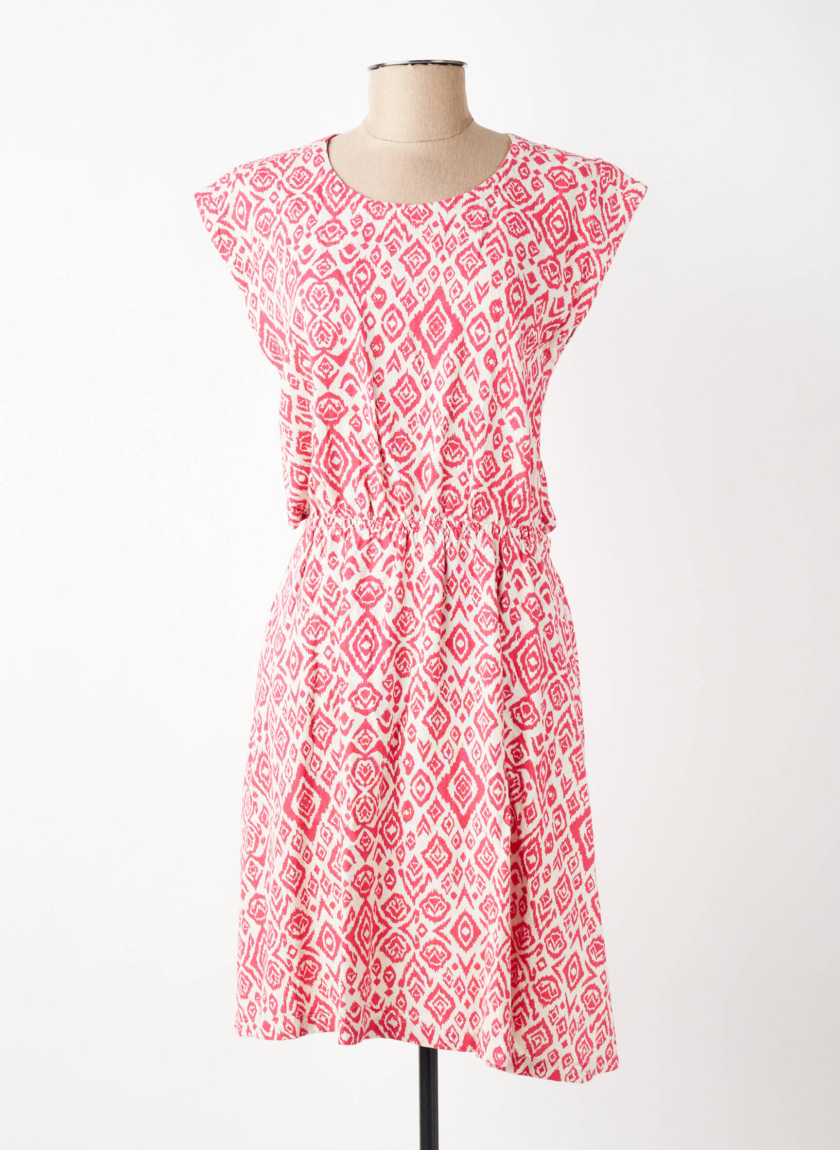 Robe mi-longue sans manche sans manche rose ICHI femme