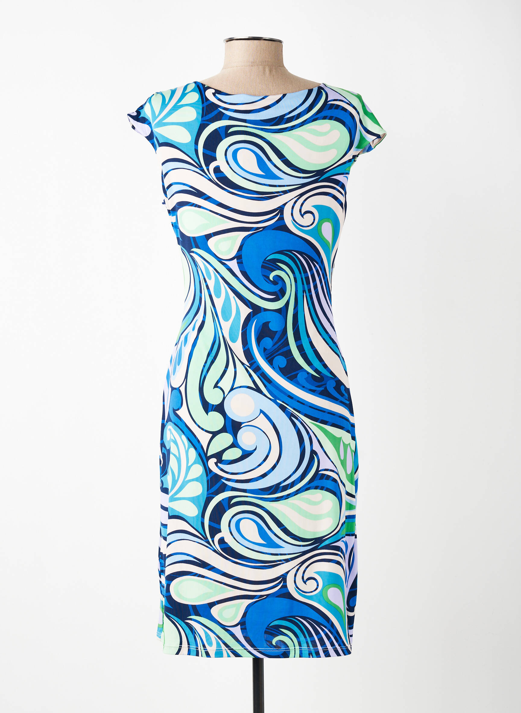 Robe mi-longue sans manche sans manche bleu MORGAN femme