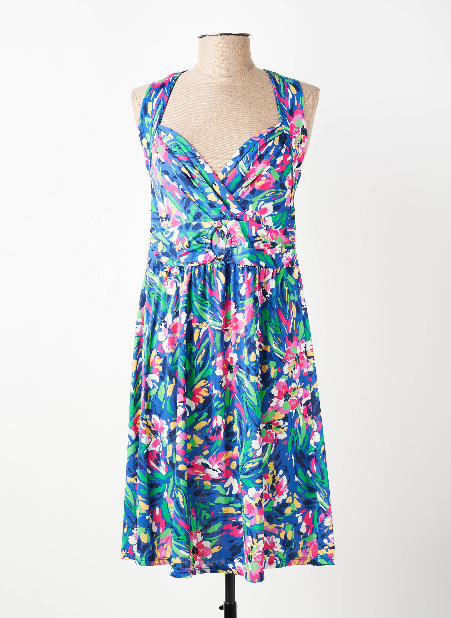 Robe mi-longue sans manche sans manche bleu MORGAN femme