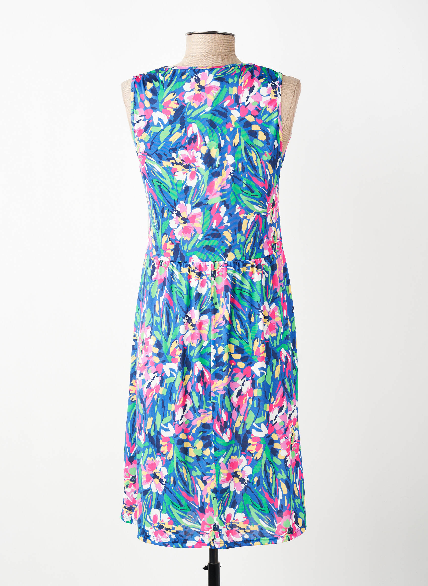 Robe mi-longue sans manche sans manche bleu MORGAN femme