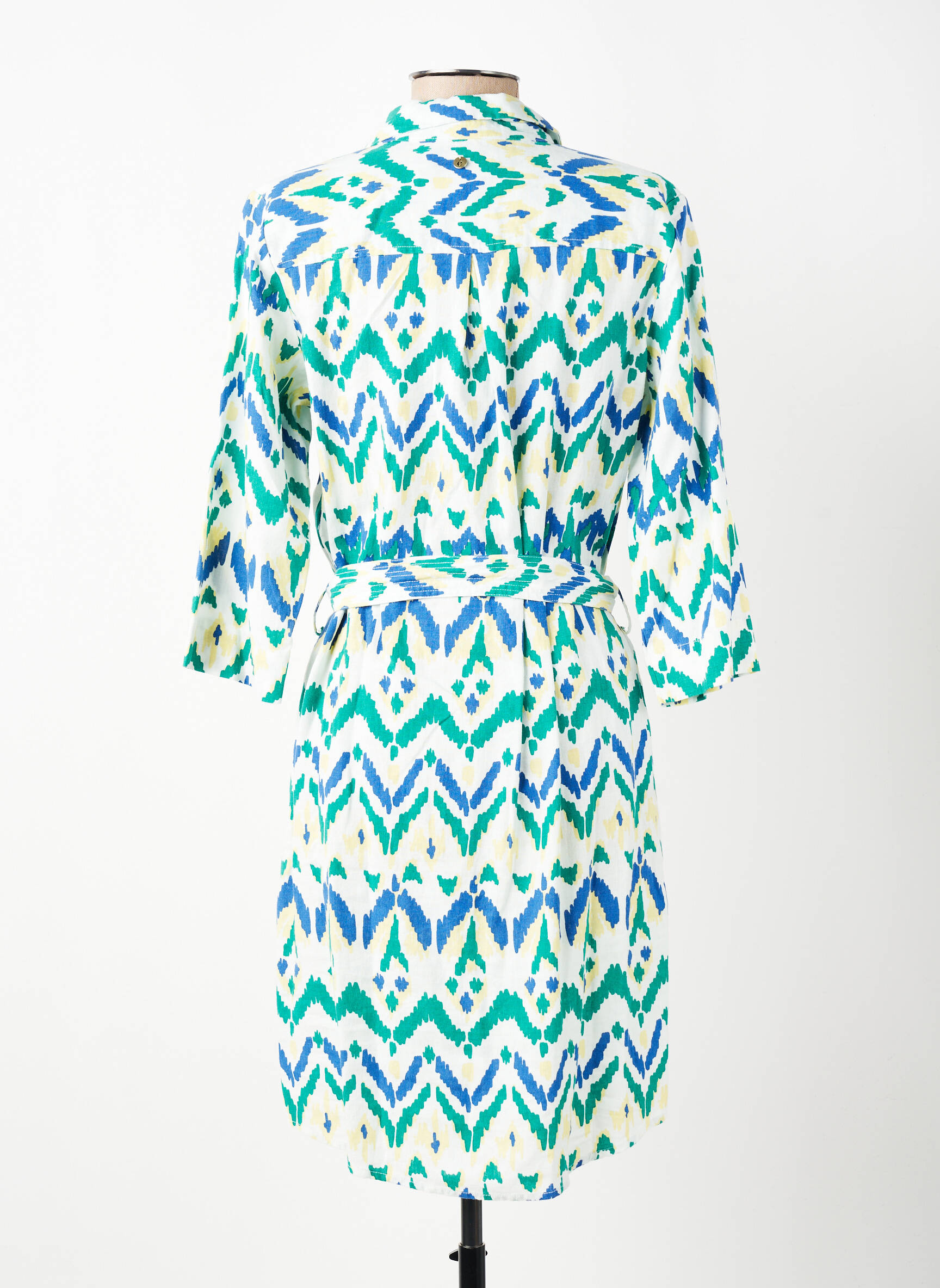 Robe courte manches 3/4 manches 3/4 bleu ÉTYMOLOGIE femme