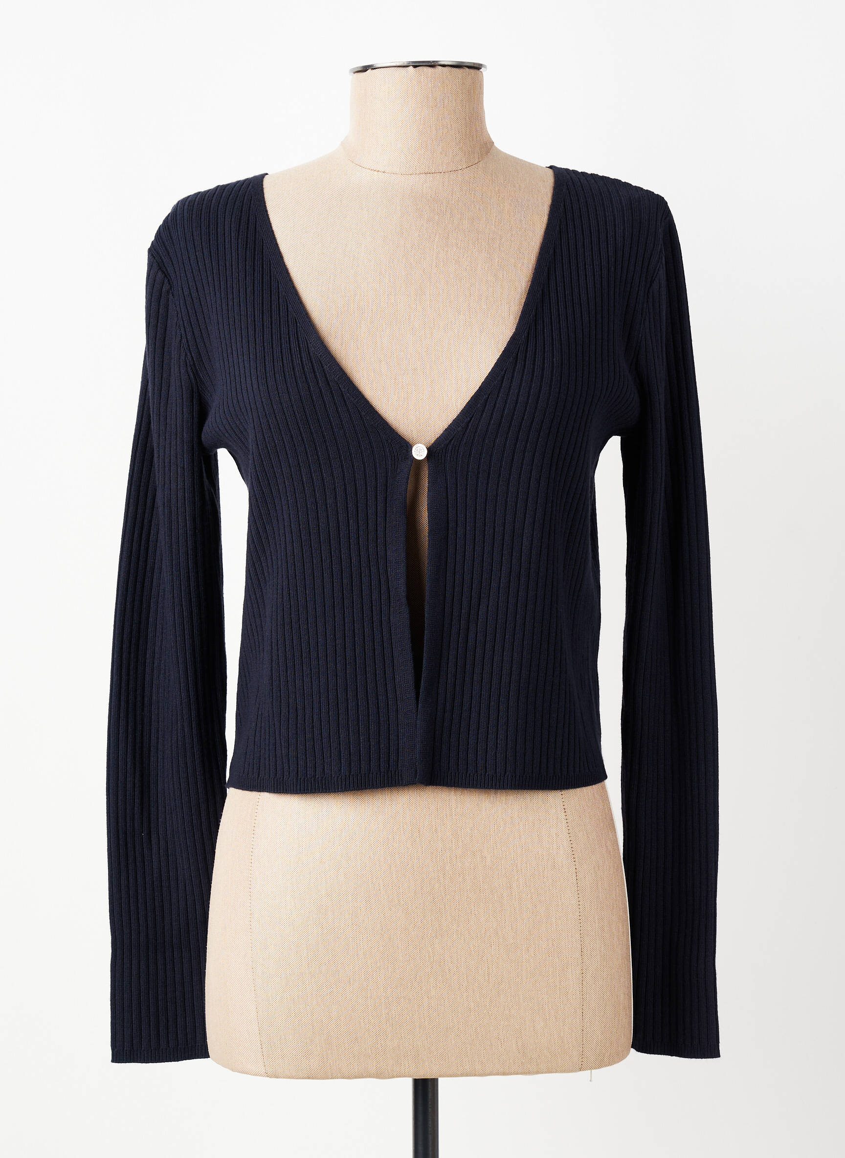 Gilet manches longues coupe cintrée bleu MORGAN femme