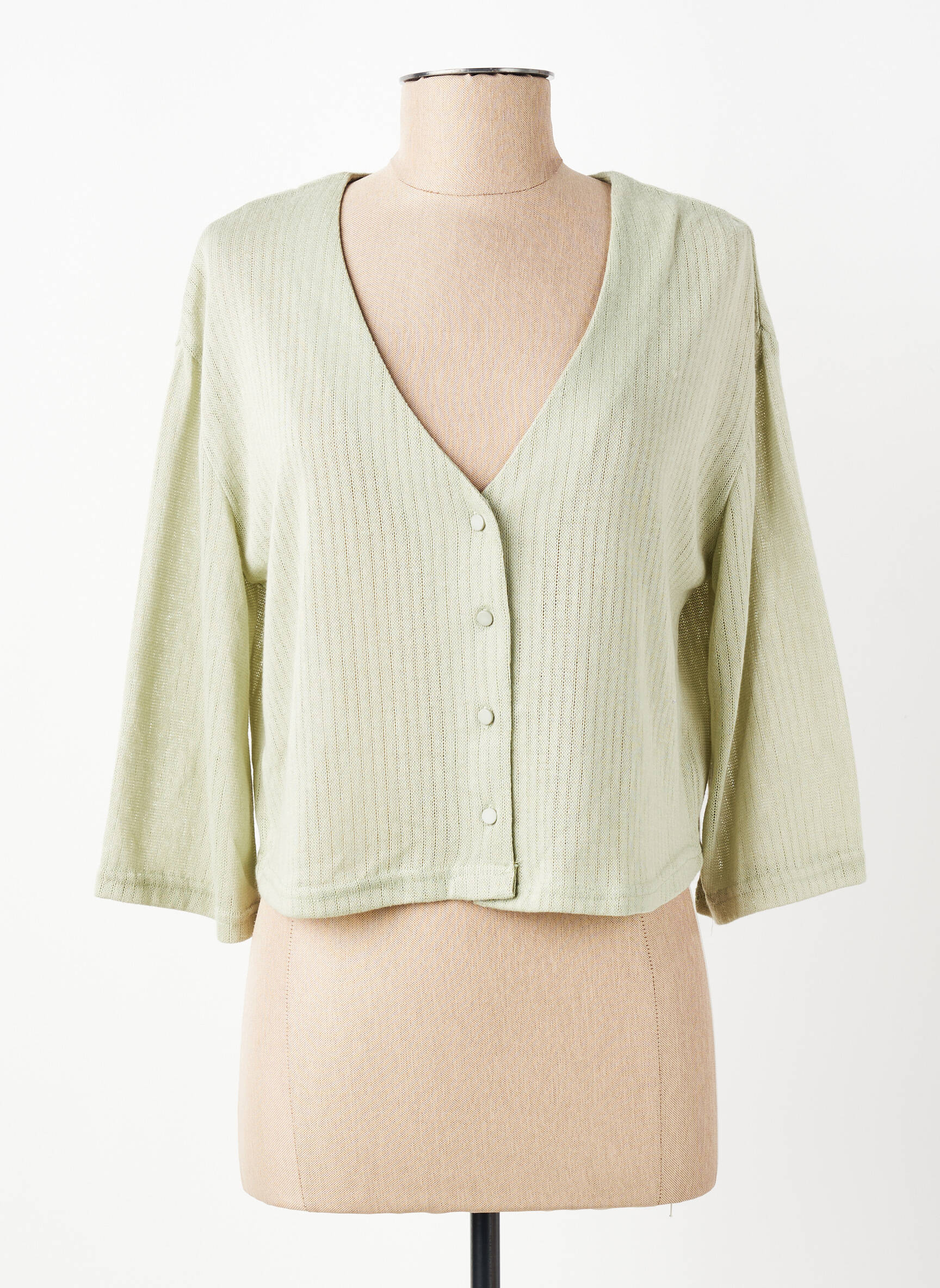 Gilet manches longues manches 3/4 vert BROADWAY femme
