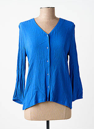 Chemisier coupe cintrée manches longues bleu STREET ONE femme