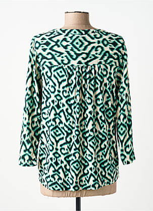 Blouse tissage popeline manches 3/4 vert STREET ONE femme