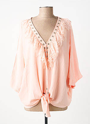 Blouse manches 3/4 manches 3/4 rose J&H FASHION femme