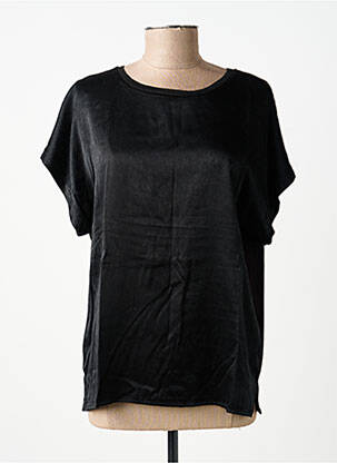 Top stretch manches courtes noir GARCIA femme