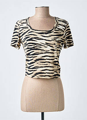T-shirt stretch manches courtes beige JCL femme