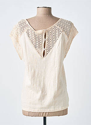 T-shirt col v manches courtes beige DEELUXE femme