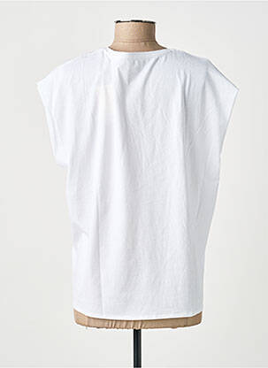 T-shirt col v manches courtes blanc C'EST BEAU LA VIE femme