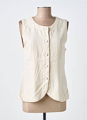 Gilet sans manche coupe cintrée beige ICHI femme